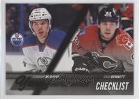 Young Guns Checklist - Connor McDavid, Sam Bennett